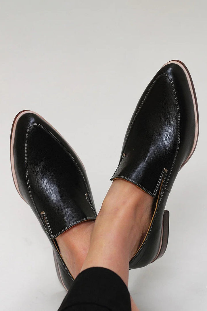 Nienke™ | Zwarte patchwork loafers
