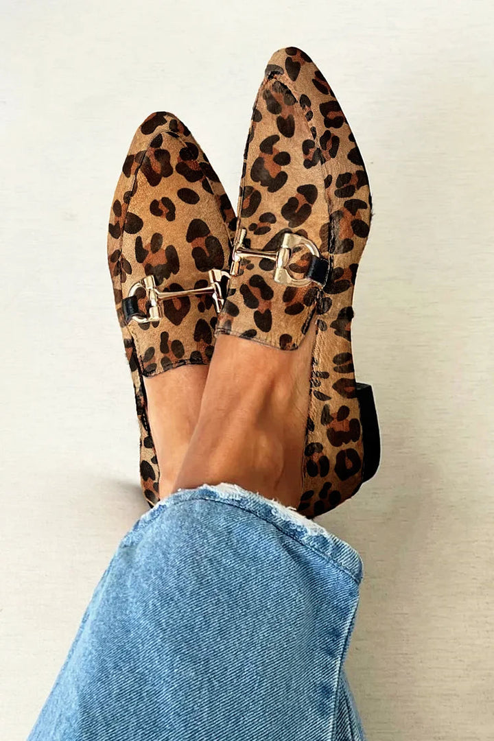 Gia - Elegante loafers met luipaardprint