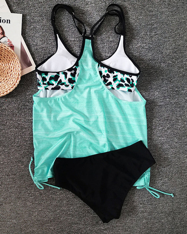 Roos - Tankini met luipaardprint