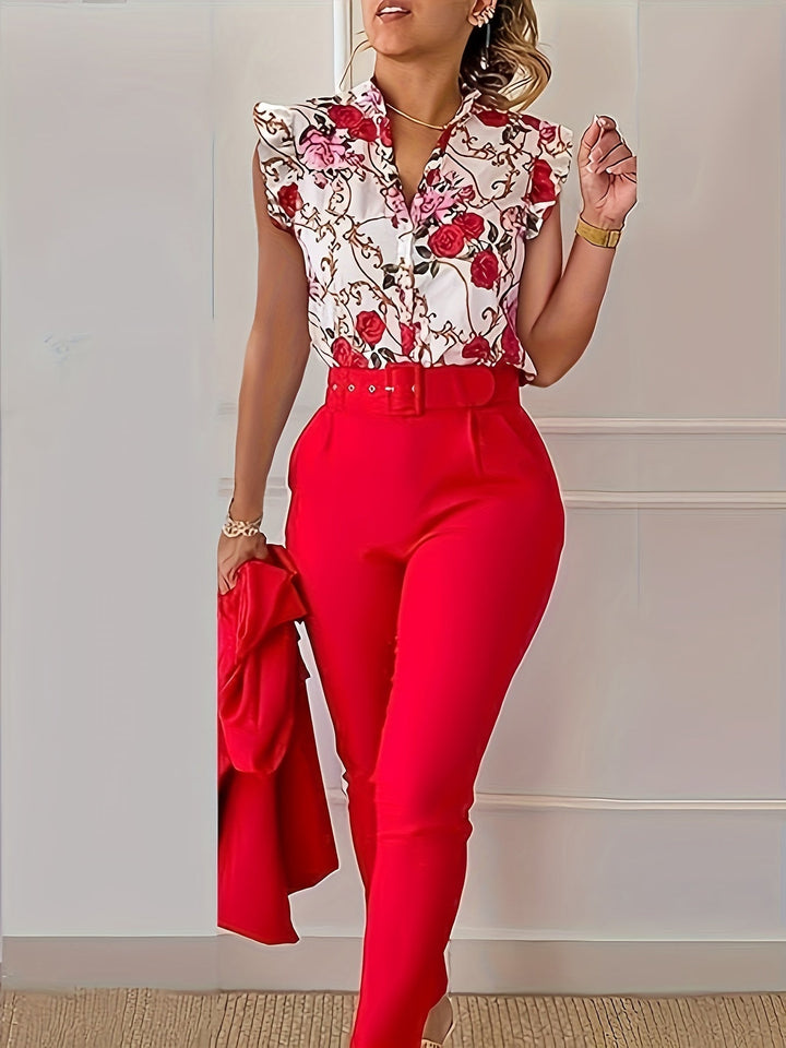Florabel - Elegante set met volantmouwen