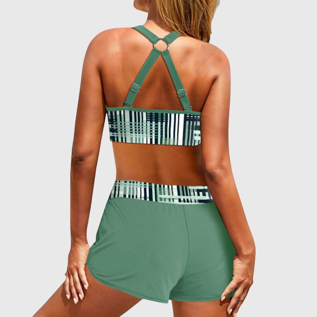 Janelle | Geribbelde bikini met hoge taille