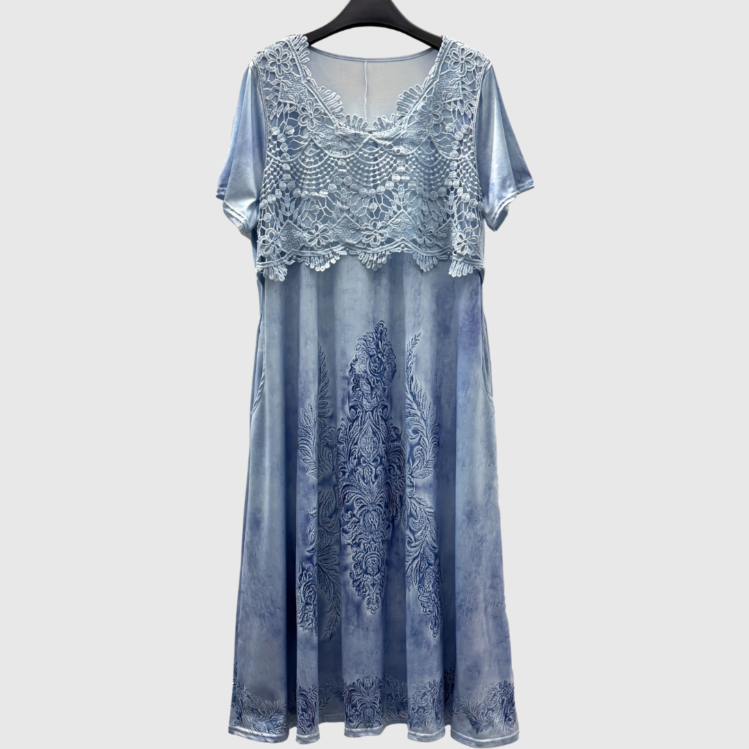 INDIGO | ELEGANTE MIDI-JURK MET BLOEMENPRINT