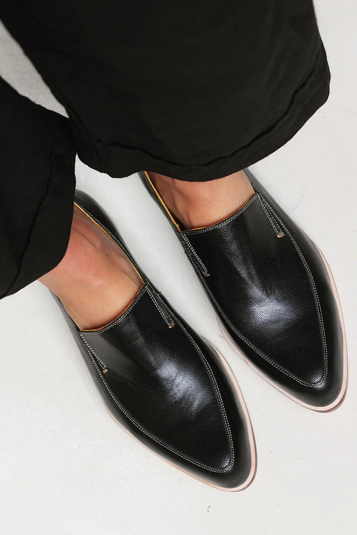 Nienke™ | Zwarte patchwork loafers
