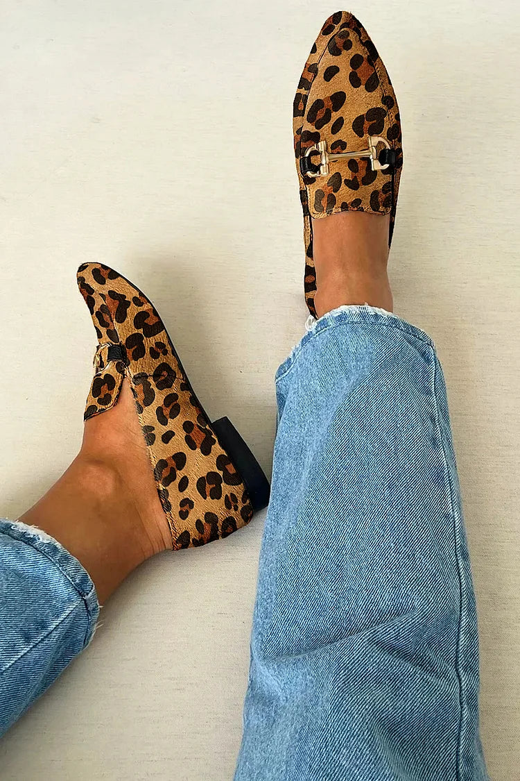 Gia - Elegante loafers met luipaardprint