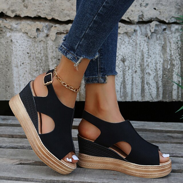 Bregje | Casual sandalen met sleehak