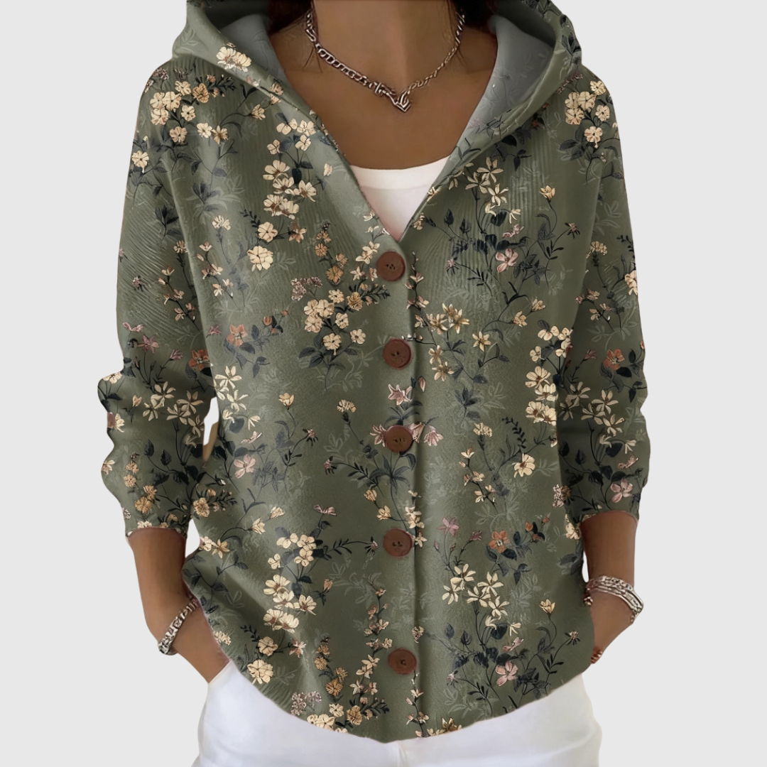Comfortabel gebreid vest met capuchon