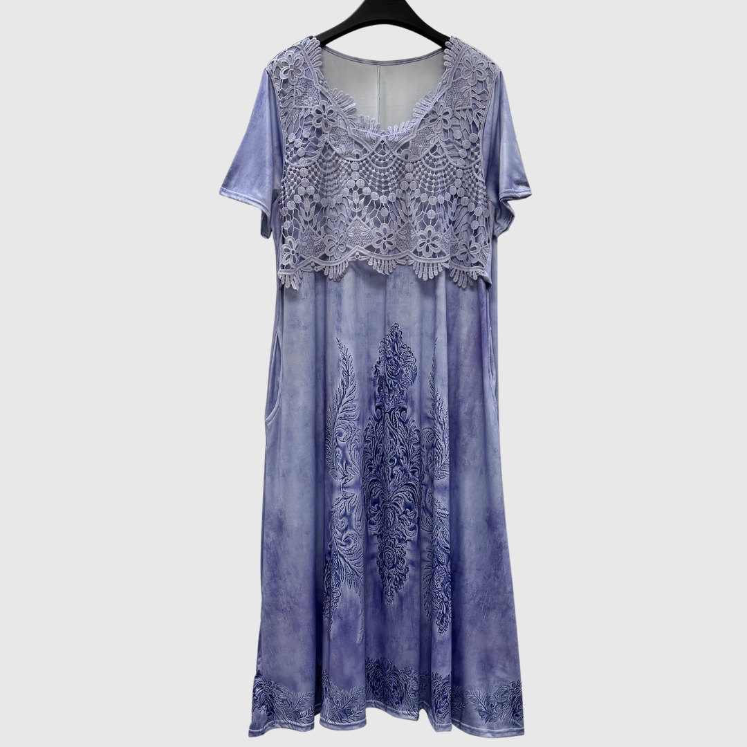 INDIGO | ELEGANTE MIDI-JURK MET BLOEMENPRINT