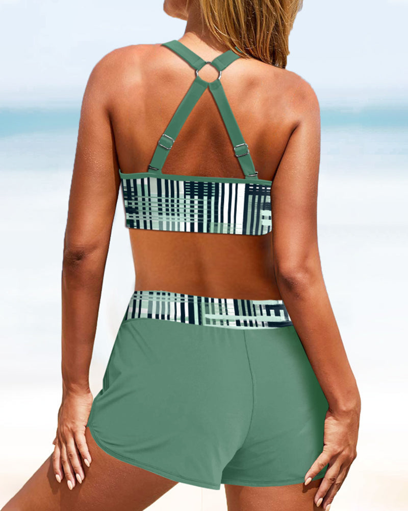 Janette - Geribbelde bikini met hoge taille