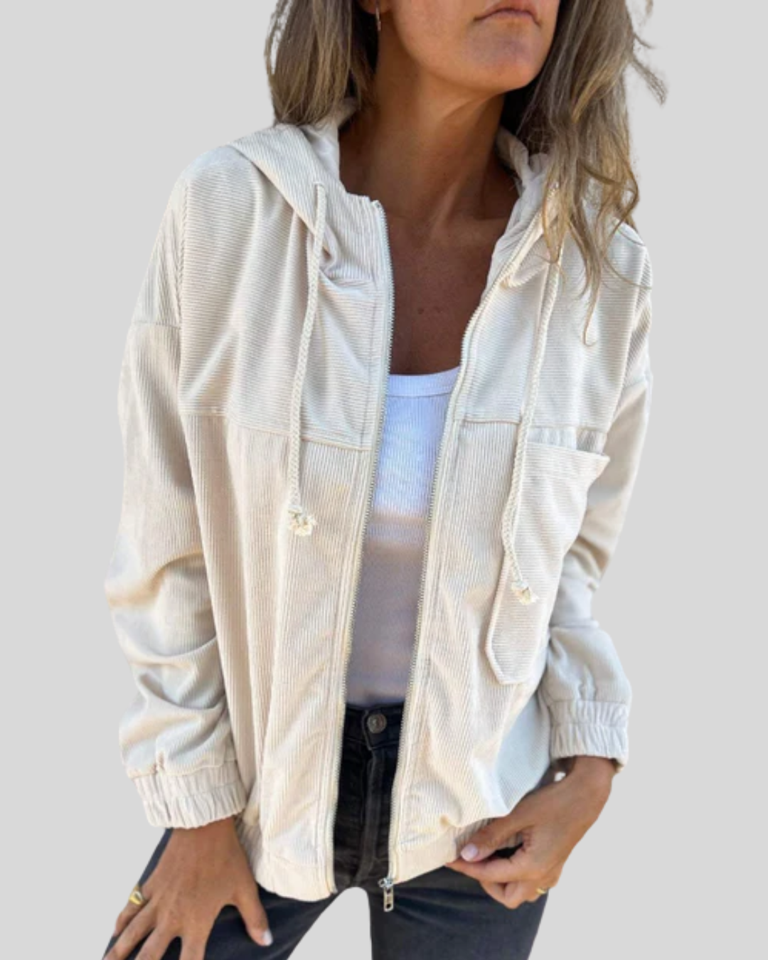 Mabel | Zacht vest met rits