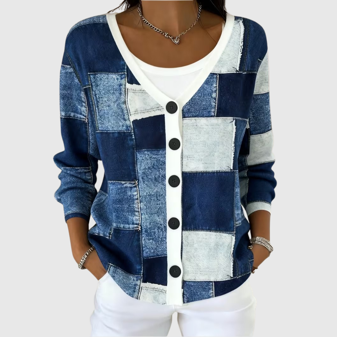 Comfortabel gebreid vest met knopen