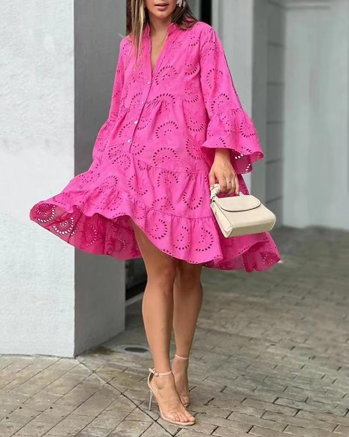 Lydia - Jurk met oogjesdetails
