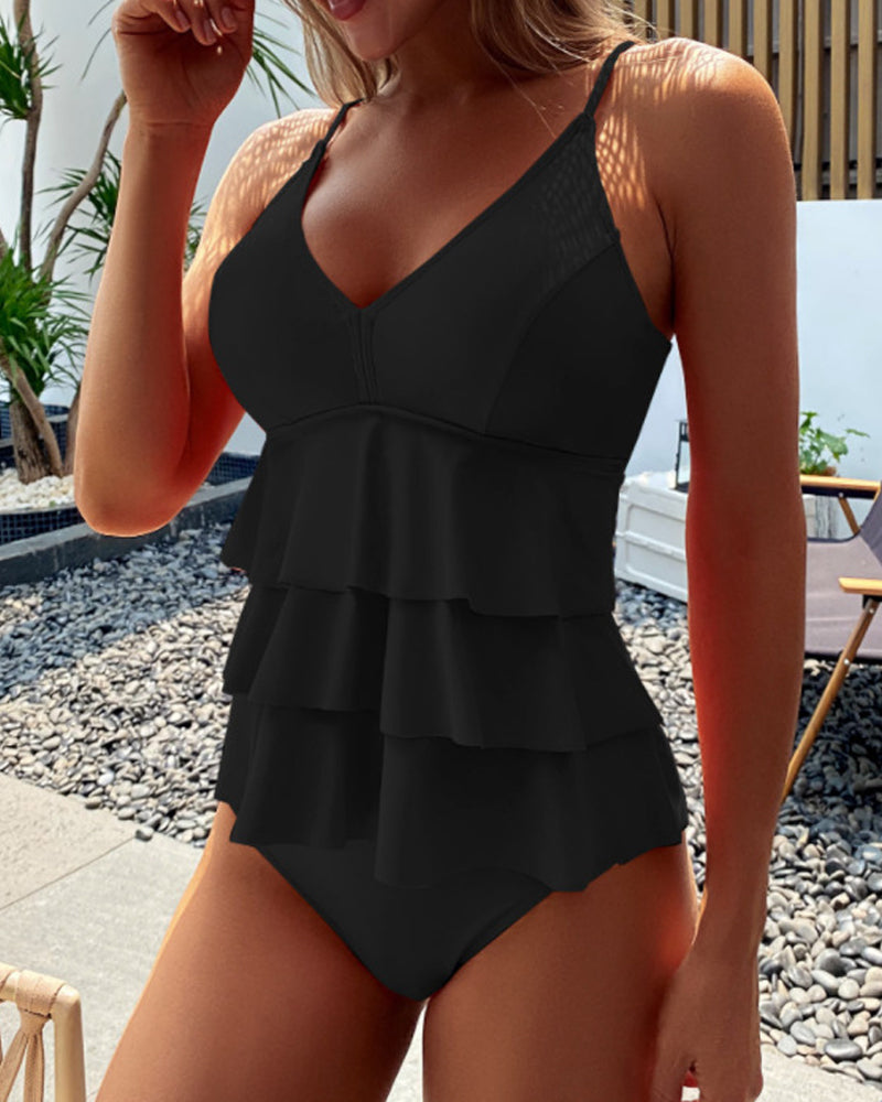 Lia - Elegant badpak met verfijnde volants