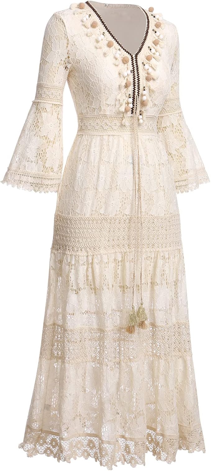 Amary - Boho kanten jurk
