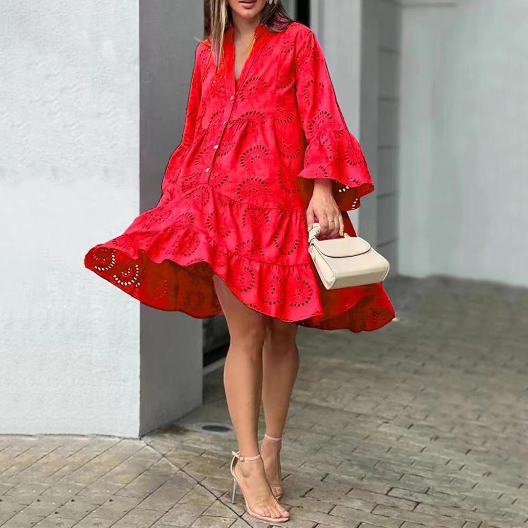 Lydia - Jurk met oogjesdetails