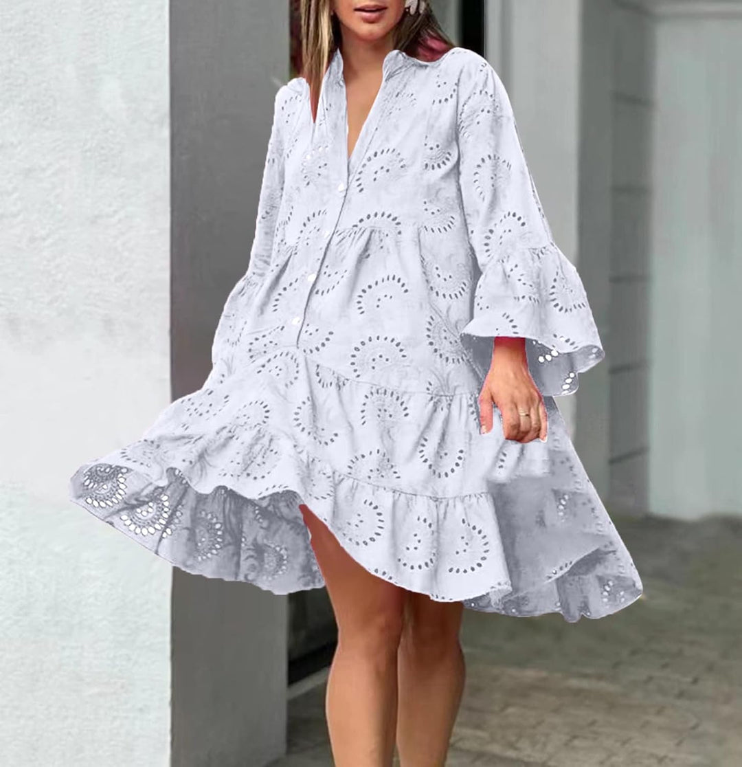 Lydia - Jurk met oogjesdetails