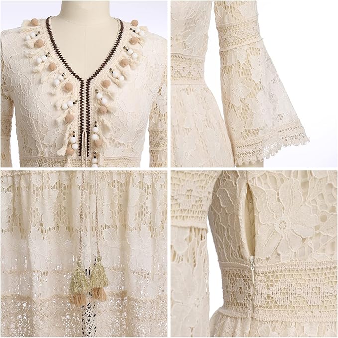 Amary - Boho kanten jurk