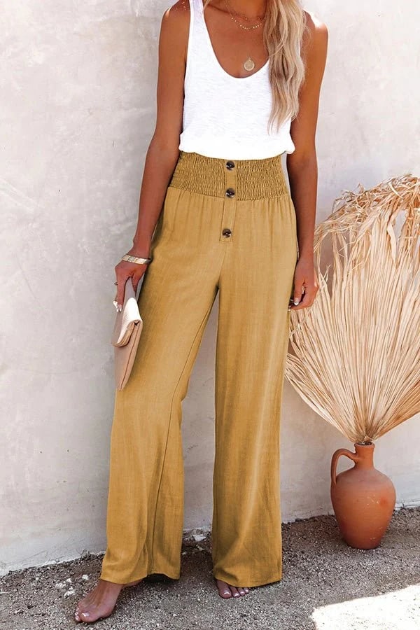 Riana - Relaxte broek met hoge taille