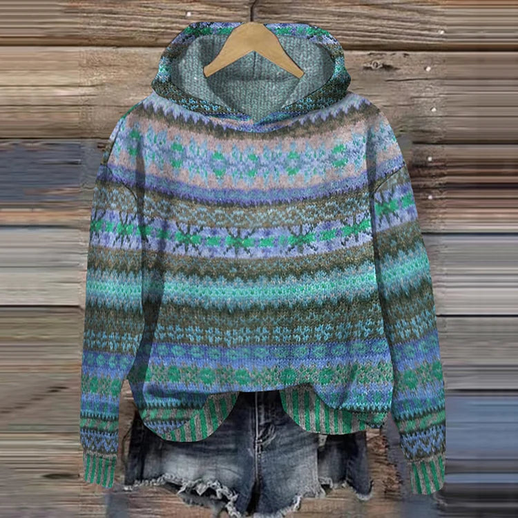 Gaby | Retro sweater met etnische print