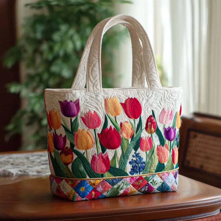Gewatteerde tas - Tulpen Tuin