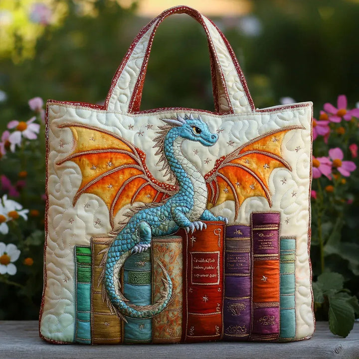 Gewatteerde tas - Smaragdgroene Draak Bewaker van de Boeken