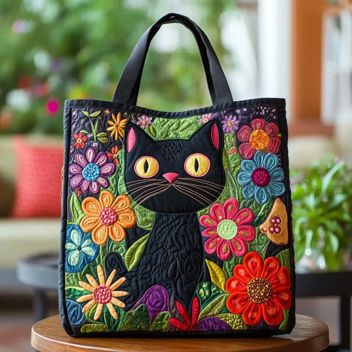 Gevoerde tas - Betoverde Zwarte Kat
