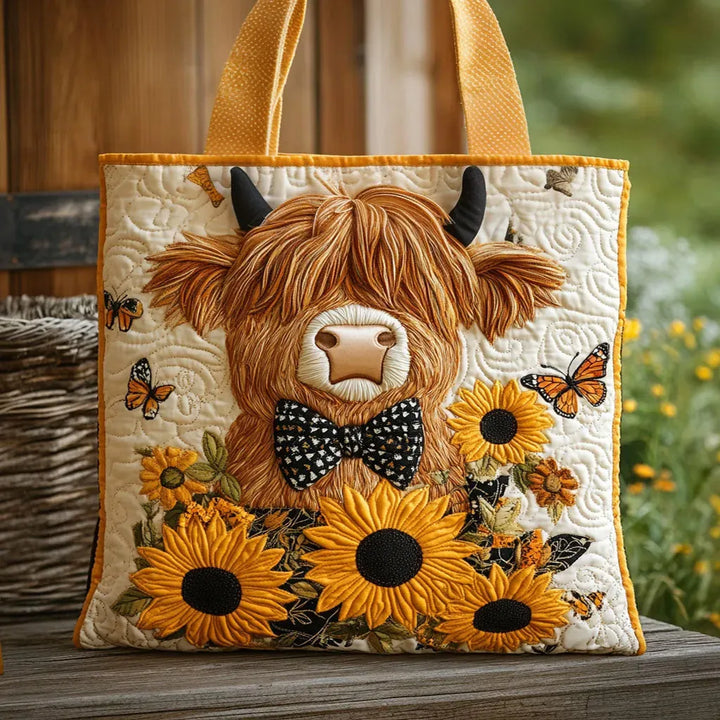 Gekleed Tas - Hoogland Koe met Zonnebloemen