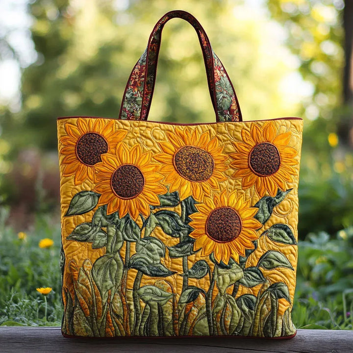 Klassieke gewatteerde tas - Zonnebloemen
