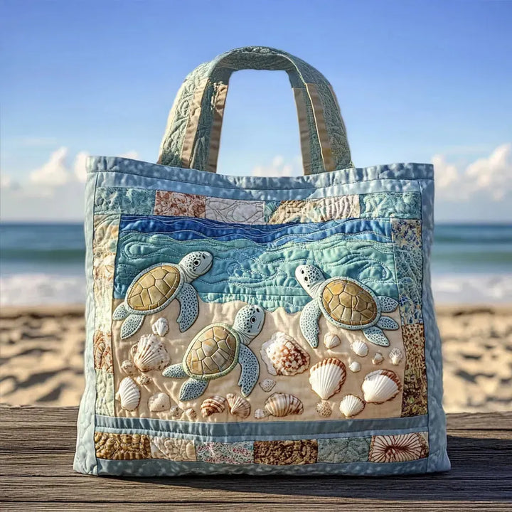 Ambachtelijke Gewatteerde tas - Zeeschildpadden