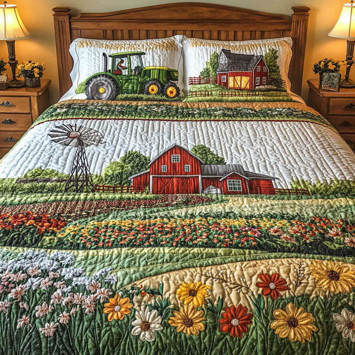 3-delige gestoffeerde bedset - Gelukkige Boerderij