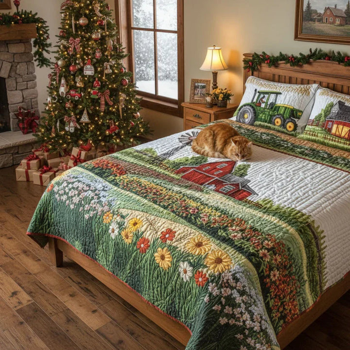3-delige gestoffeerde bedset - Gelukkige Boerderij