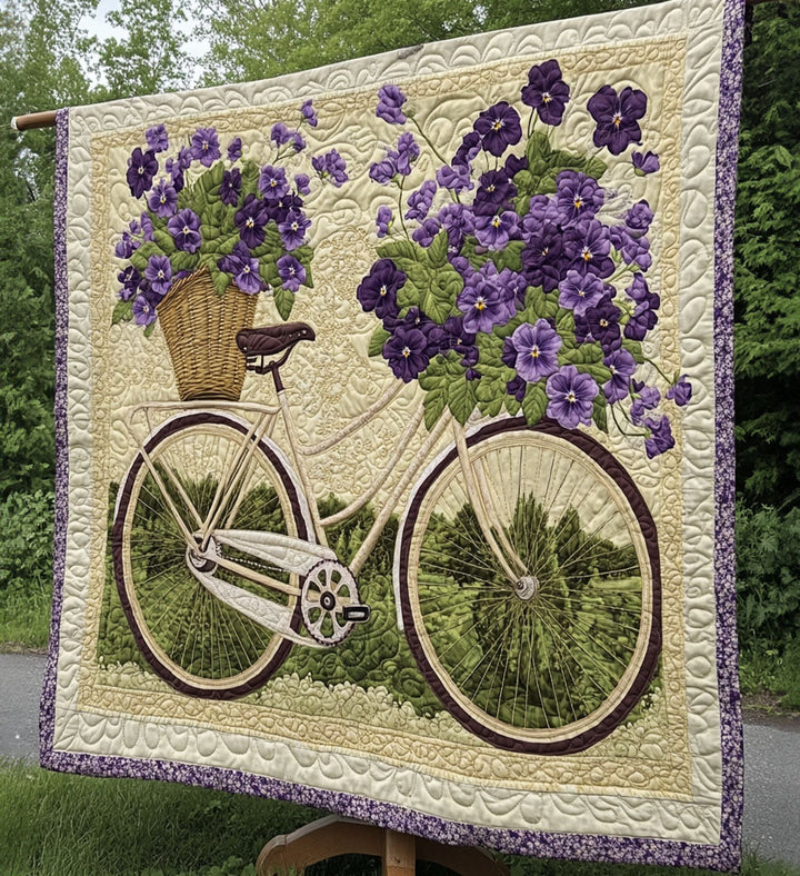 Maaike - Textiele wandkunst Vorm van Boeket van Fietsen