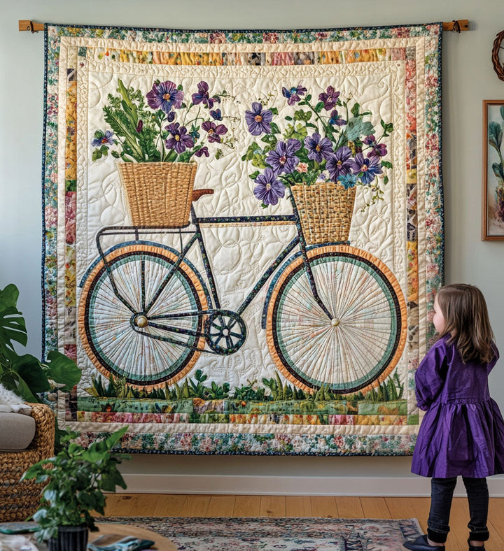 Julia - Textiele wandkunst Muur Bloeiend Wielen