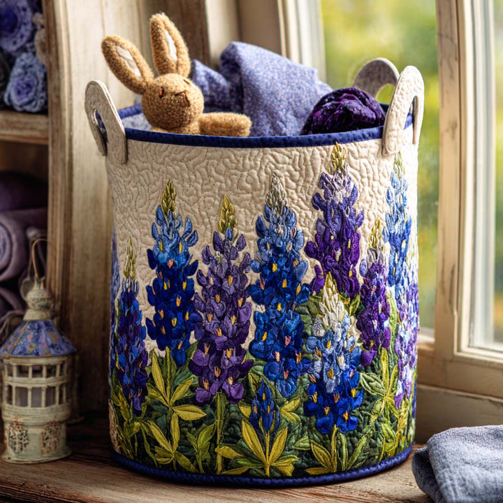Gestoffeerde Wasmand - Blauwe Lupin