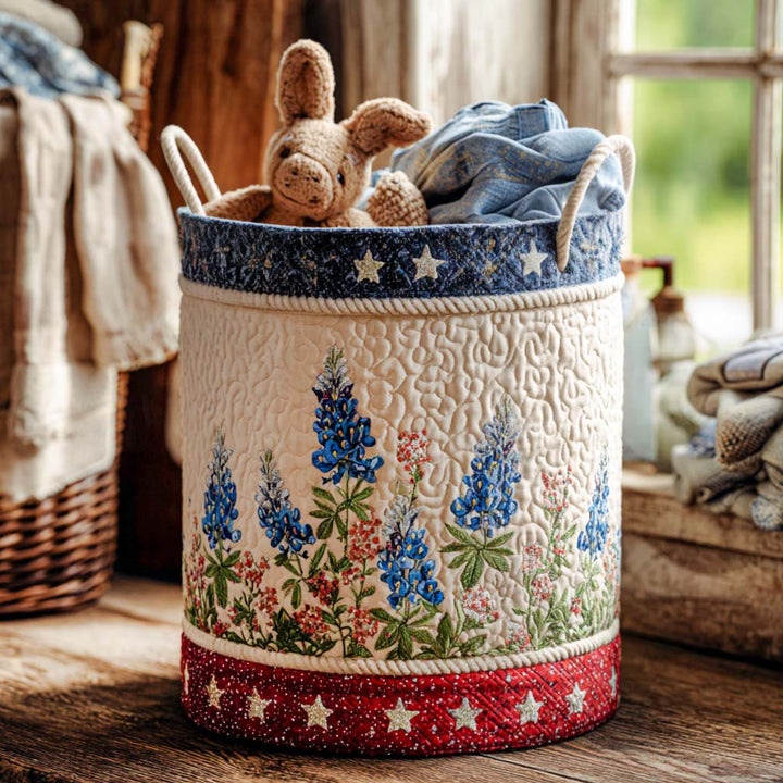 Gestoffeerde Wasmand - Blauwe Lupin