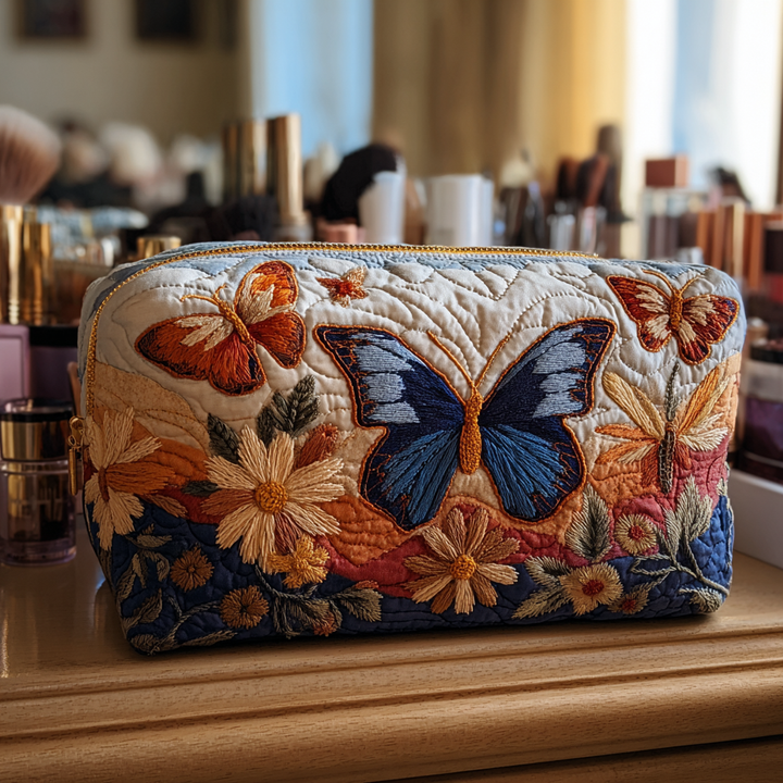 Loïs - Gewatteerde toilettas Elegant Vlinders