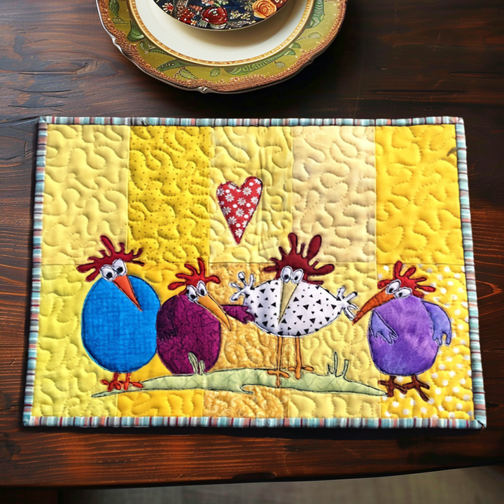 Zoë - Gewatteerde placemat Kip