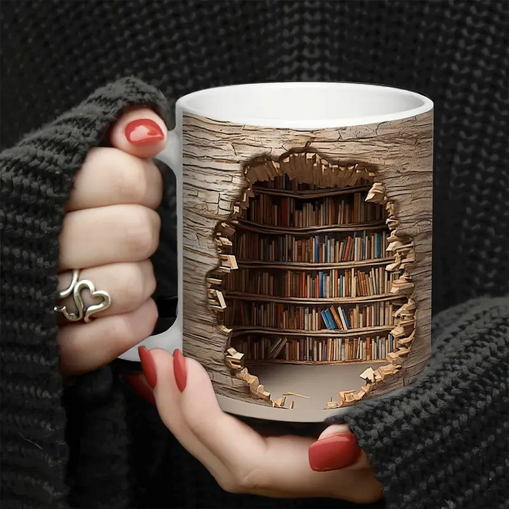 Betoverende Beker Met Warmte Geactiveerde Bibliotheek
