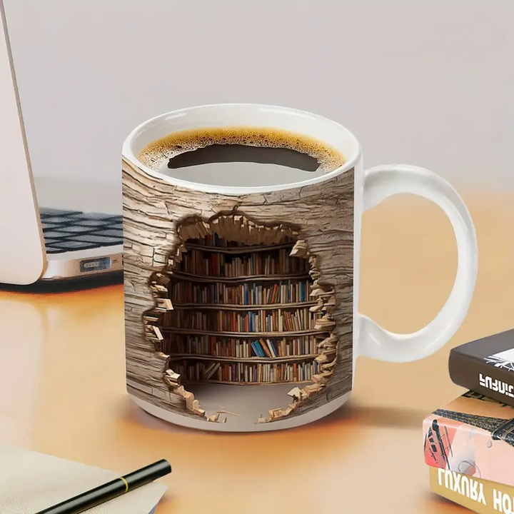 Betoverende Beker Met Warmte Geactiveerde Bibliotheek