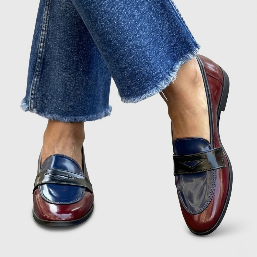 Claudia™ | loafers met contrastdetails
