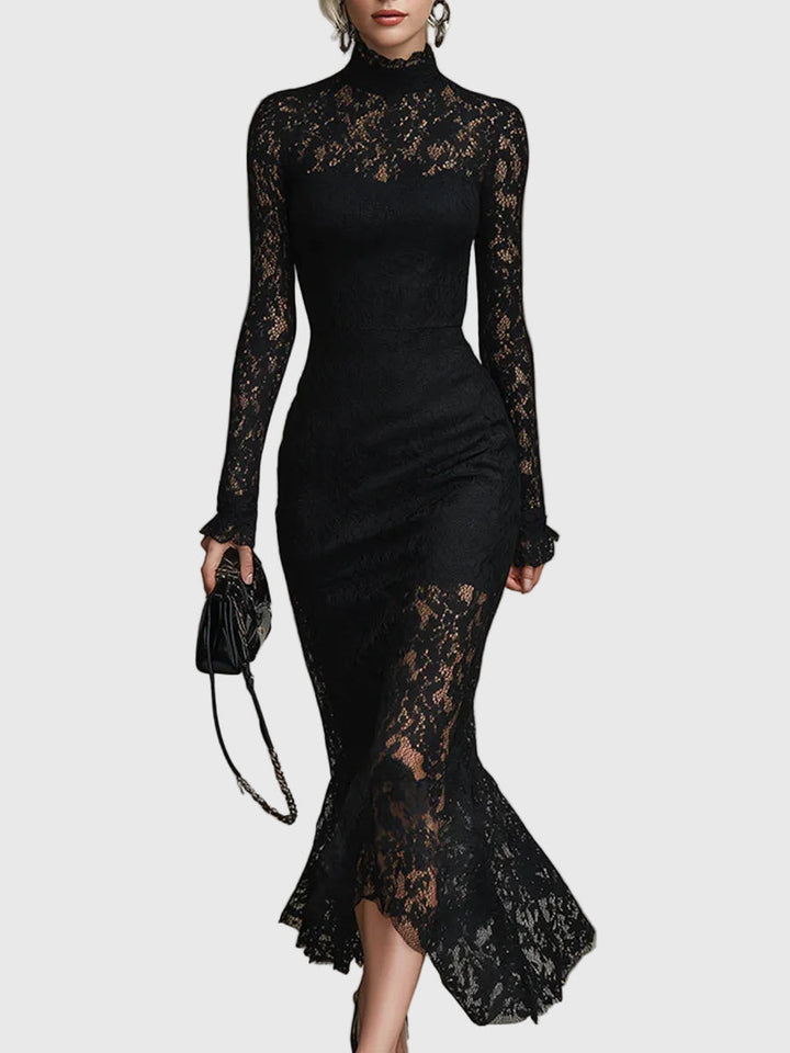 Monica | Elegante uitlopende kanten maxi-jurk