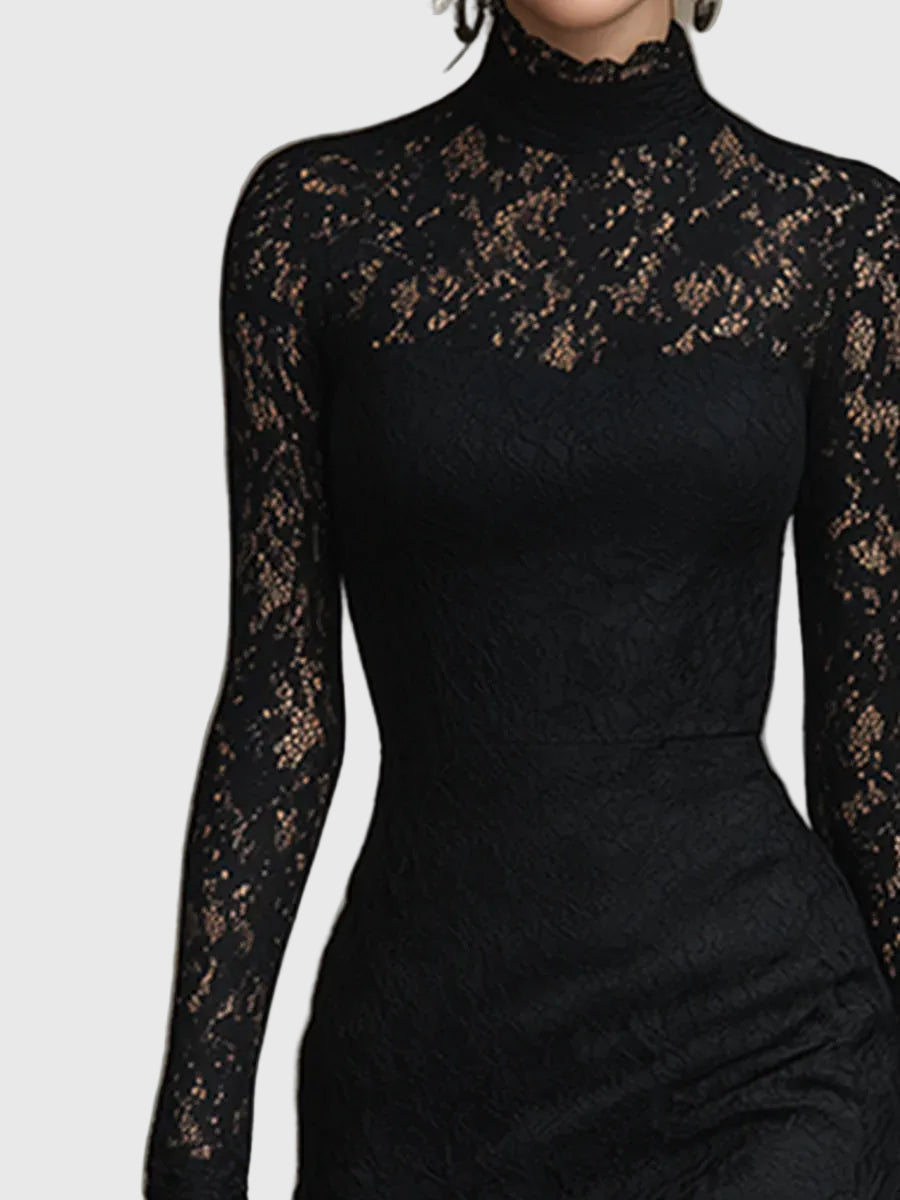 Monica | Elegante uitlopende kanten maxi-jurk
