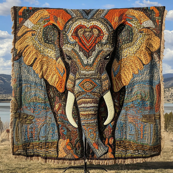 Nina - Gewatteerde deken Safari Olifant