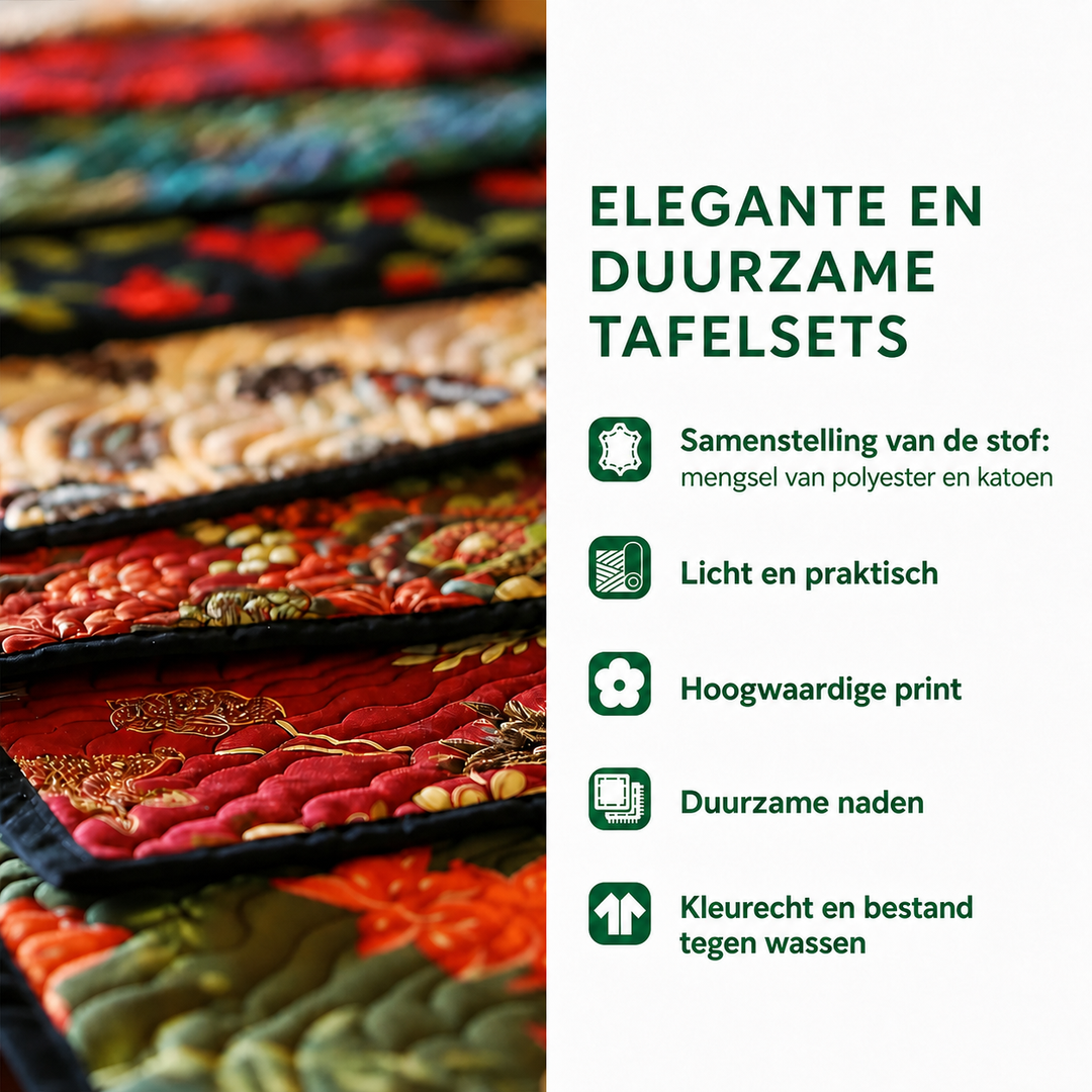 Emma - Gewatteerde placemat Van de Familie Beer Zwart