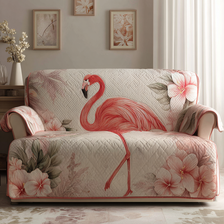 Klaasje - Gewatteerde bankhoes Flamingo's