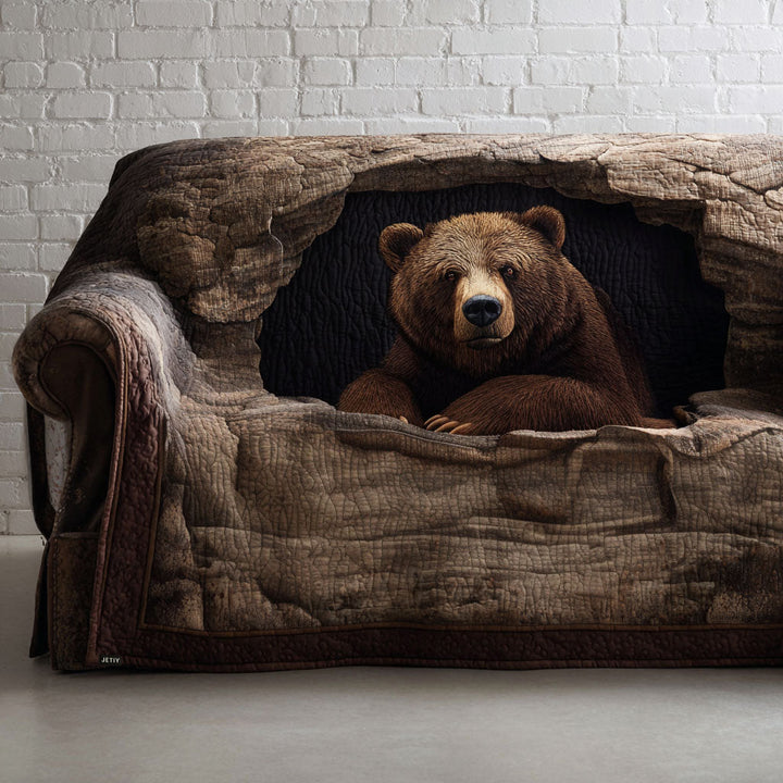 Sietske - Gewatteerde bankhoes Beer Grizzly