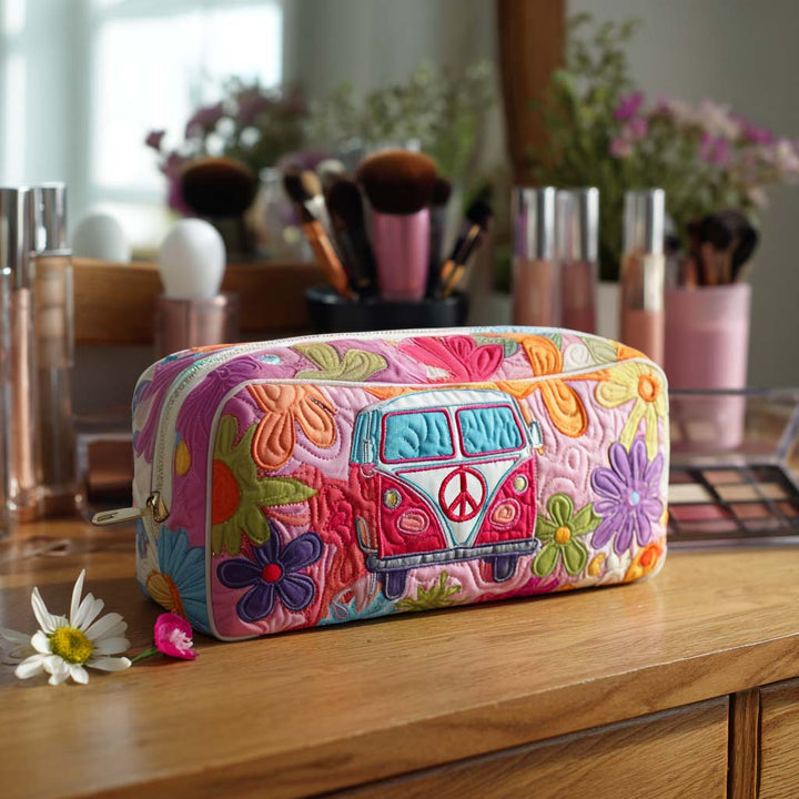 Annie - Gewatteerde toilettas Retro Bloemenbus