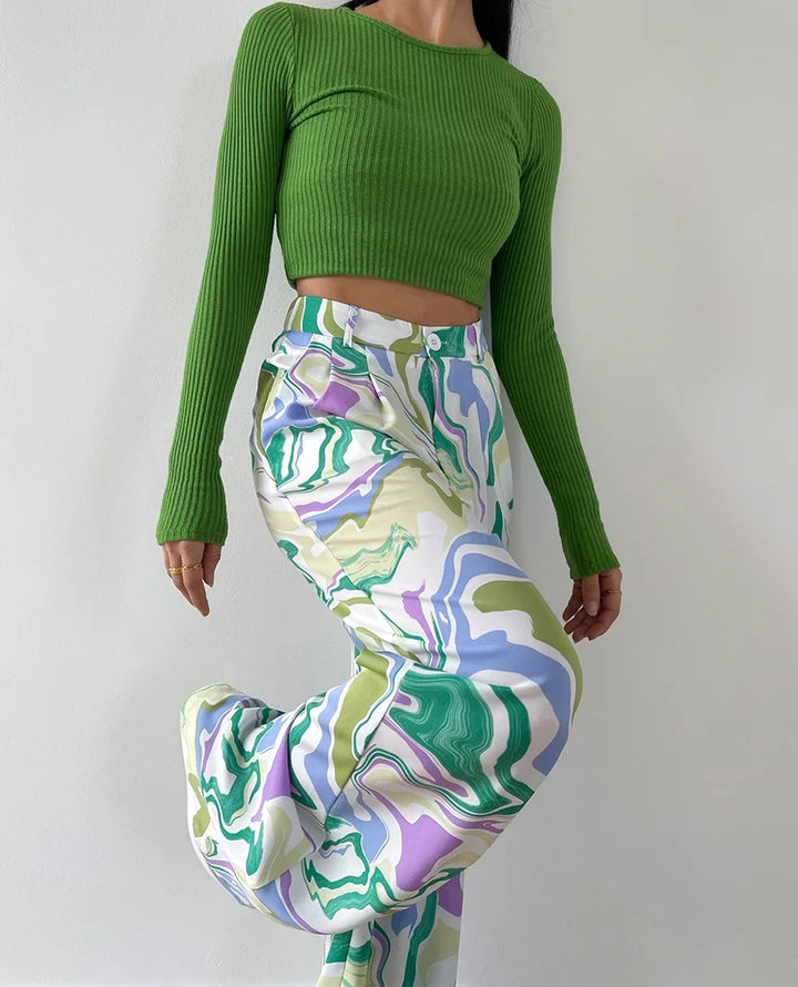 Zyra - Set met opvallende swirl-print