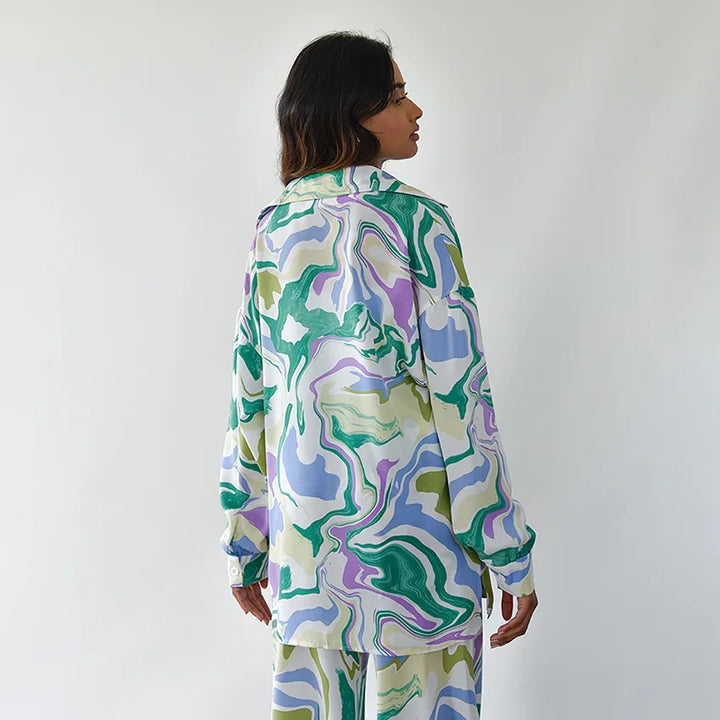 Zyra - Set met opvallende swirl-print