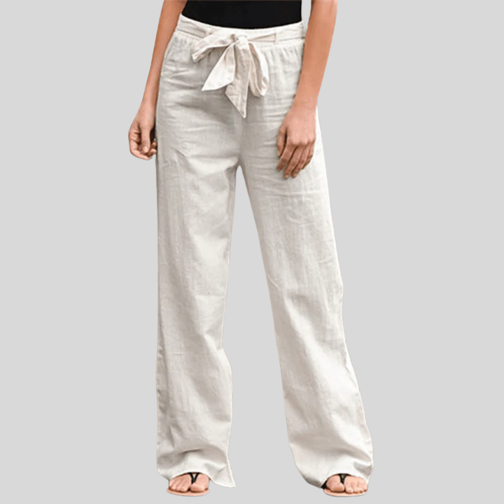 Joleen - Dames loungebroek met koord en elastische taille