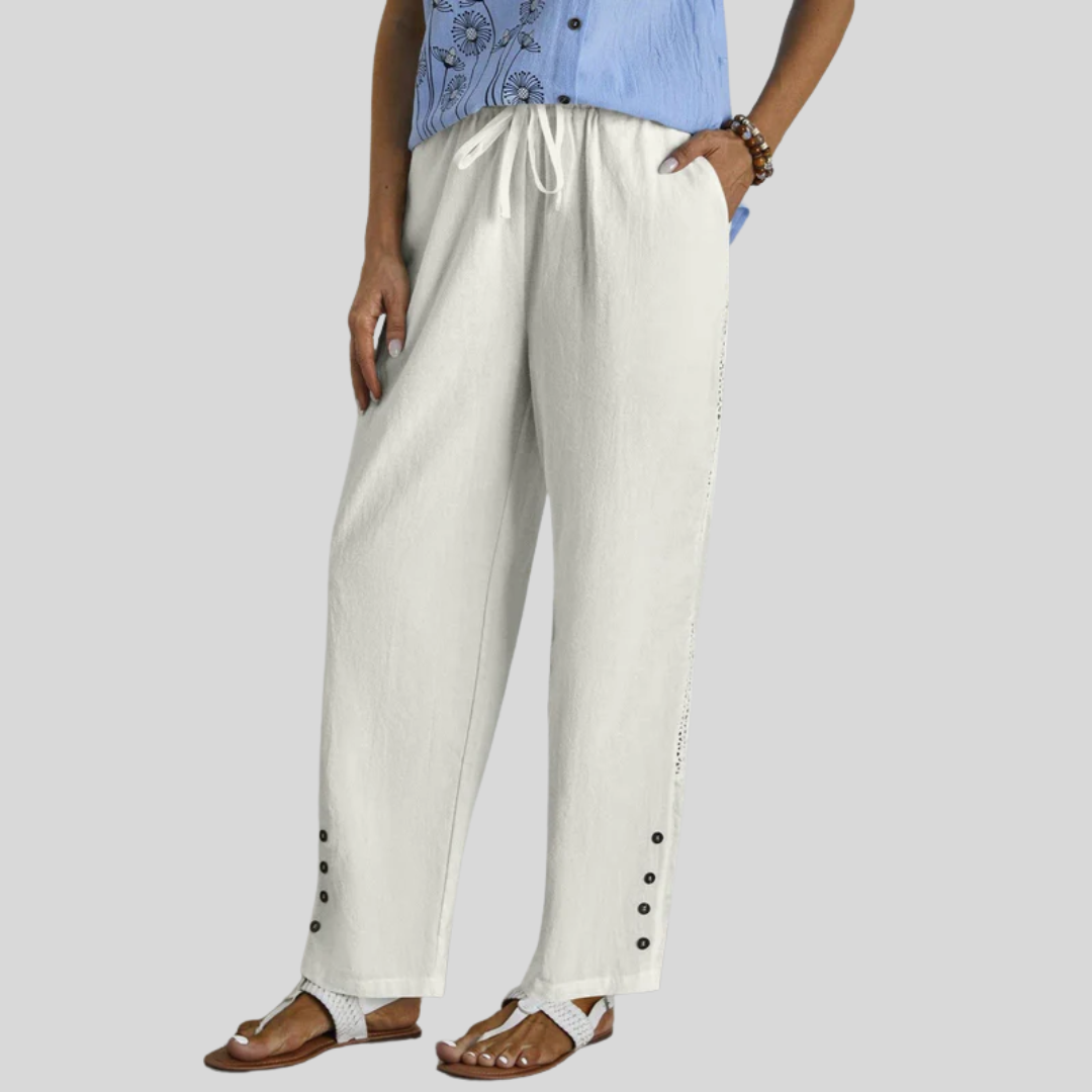 Shania - Relaxte broek met knopen